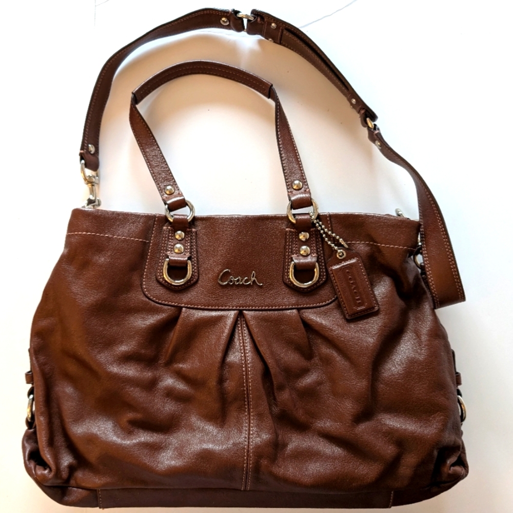 New Coach Bag / Purse Brown w Purple Lining